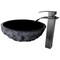 Novatto Absolute Black Granite Vessel Sink and ECLIPSE Faucet Set in Gun Metal NSFC-AN136GM - alternate 2
